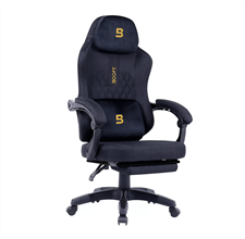 Boost Surge Pro Gaming Chair with Integrated Footrest - Black