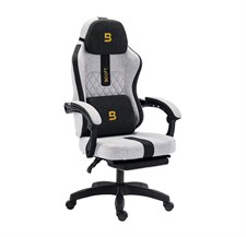 Boost Surge Pro Gaming Chair with Integrated Footrest - White