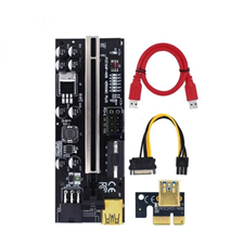 GPU Riser PCIE Riser 8 Capacitors 8 LED 6Pin Power Cable 1x to16x Extender