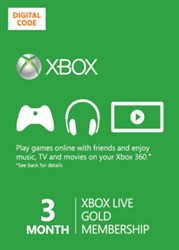 3 Month Xbox Live Gold Membership Card (Xbox One/360) - All Regions