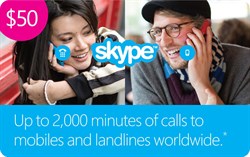 $50 Skype Prepaid Credit Gift Card [Online Code]