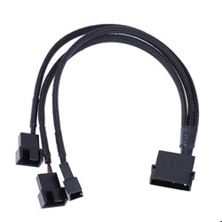 Molex 4 Pin To 3 x 3/4-pin 5v12v Usb Sleeved Dual Fan Power Adapter Cable 30cm