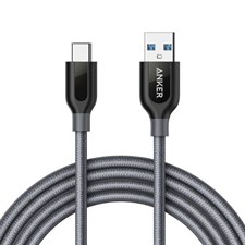 Anker PowerLine+ USB-C to USB-A 3.0 Cable 6FT- Gray
