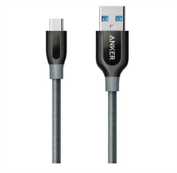 Anker PowerLine+ USB-C to USB-A 3.0 Cable 3FT- Gray