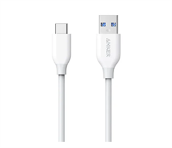 Anker PowerLine USB-C to USB-A 3.0 Cable 3FT- White