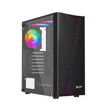Boost Cheetah Pro RGB ATX Mid-Tower Computer Case with 3 RGB Fans Included - Black