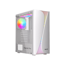 Boost Cheetah Pro RGB ATX Mid-Tower Computer Case with 3 RGB Fans Included - White