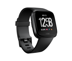 Fitbit Versa Smart Watch Black/Black Aluminum