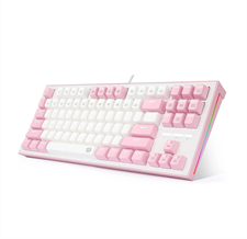 Redragon Wib Bes K611 Mechanical Gaming Keyboard - White/Pink